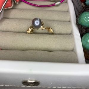 ✨💎Unique HANDMADE purple pearl ring 💍